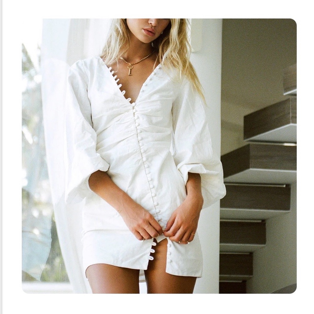 Sabo White Minna Button Dress Size M/ 6 Never Worn New W/ Tags